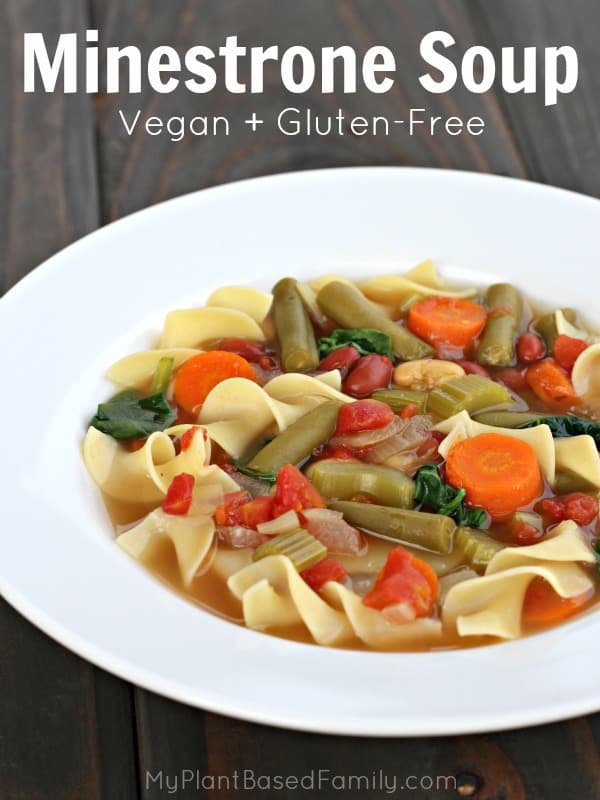 Minestrone Soup is the perfect year round soup. It's meatless, vegan and gluten-free when using GF noodles.