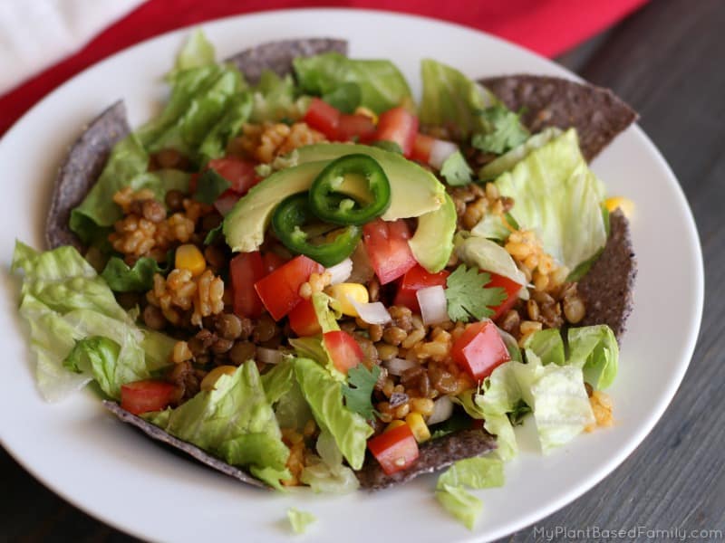 This Plant-Based Taco Salad is a family favorite. Choose your favorite ingredients and customize your taco salad to your tastes. 
