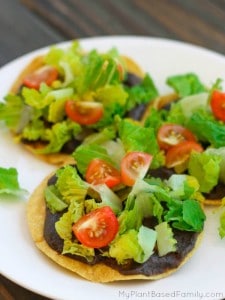 Plant-Based Tostadas are a fun and easy meal idea. Kids love tostadas and they are healthy too.