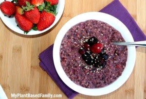 Triple Berry Porridge gluten-free and vegan