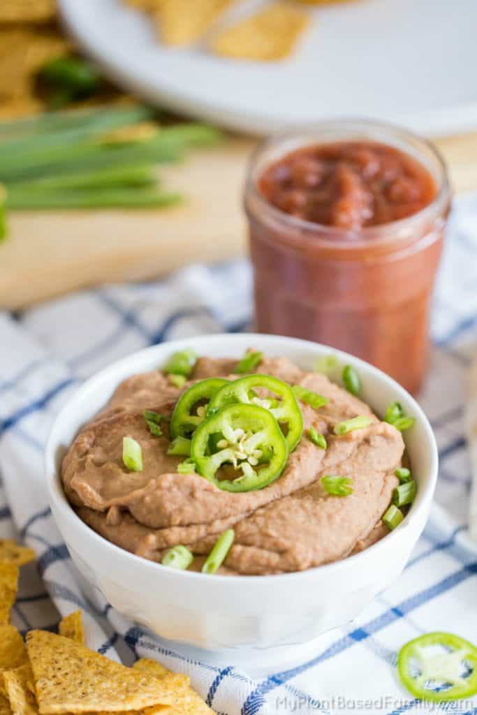Enjoy restaurant style refried beans without sacrificing your health. These oil-free, plant-based refried beans are made in the Instant Pot.