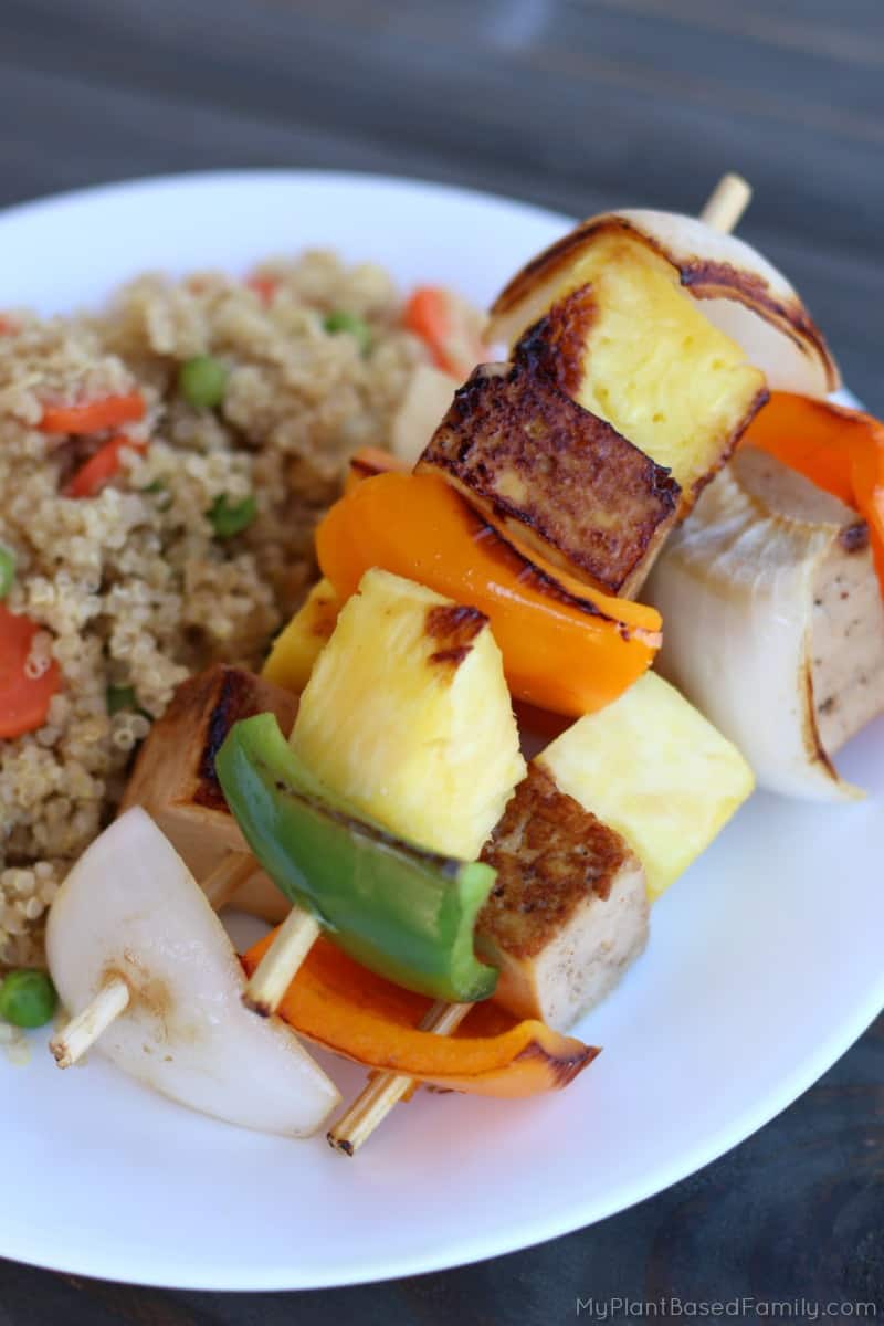 These easy Tofu Kabobs are a great way to introduce your family to tofu!