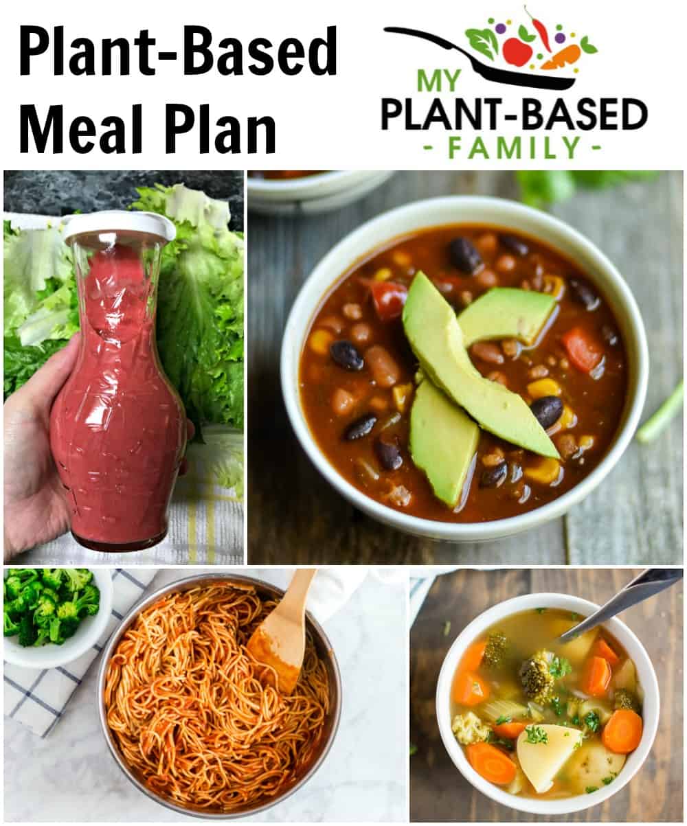 Plant-Based Meal Plan with soup's, pasta and salad dressing.