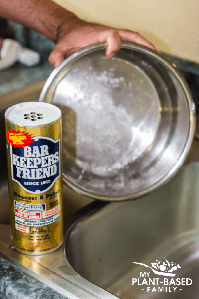 Clean the stainless steel Instant Pot liner with Bar Keepers Friend