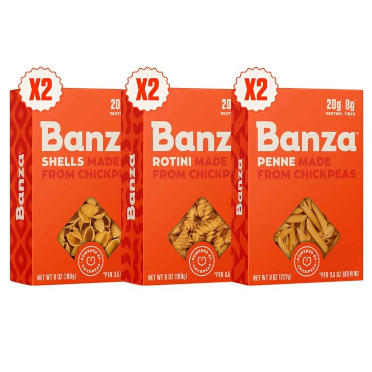 Image for Banza Gluten-Free Chickpea Pasta, Variety Pack 20g Protein | Lower Carb | High Fiber | High Protein | Plant Based Pasta | 8oz (Pack of 6)